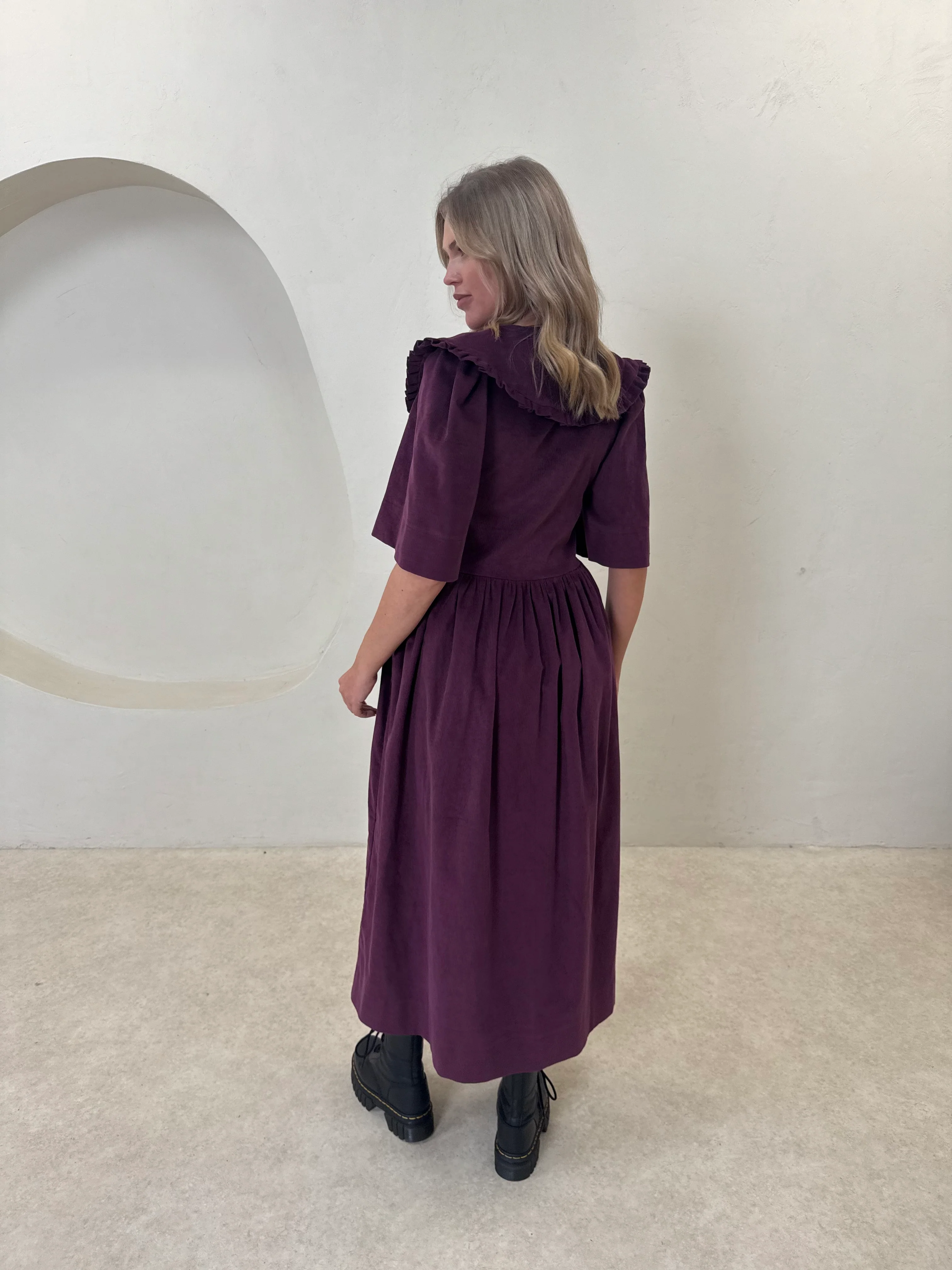 Bertie Dress - Purple Corduroy - Image 3