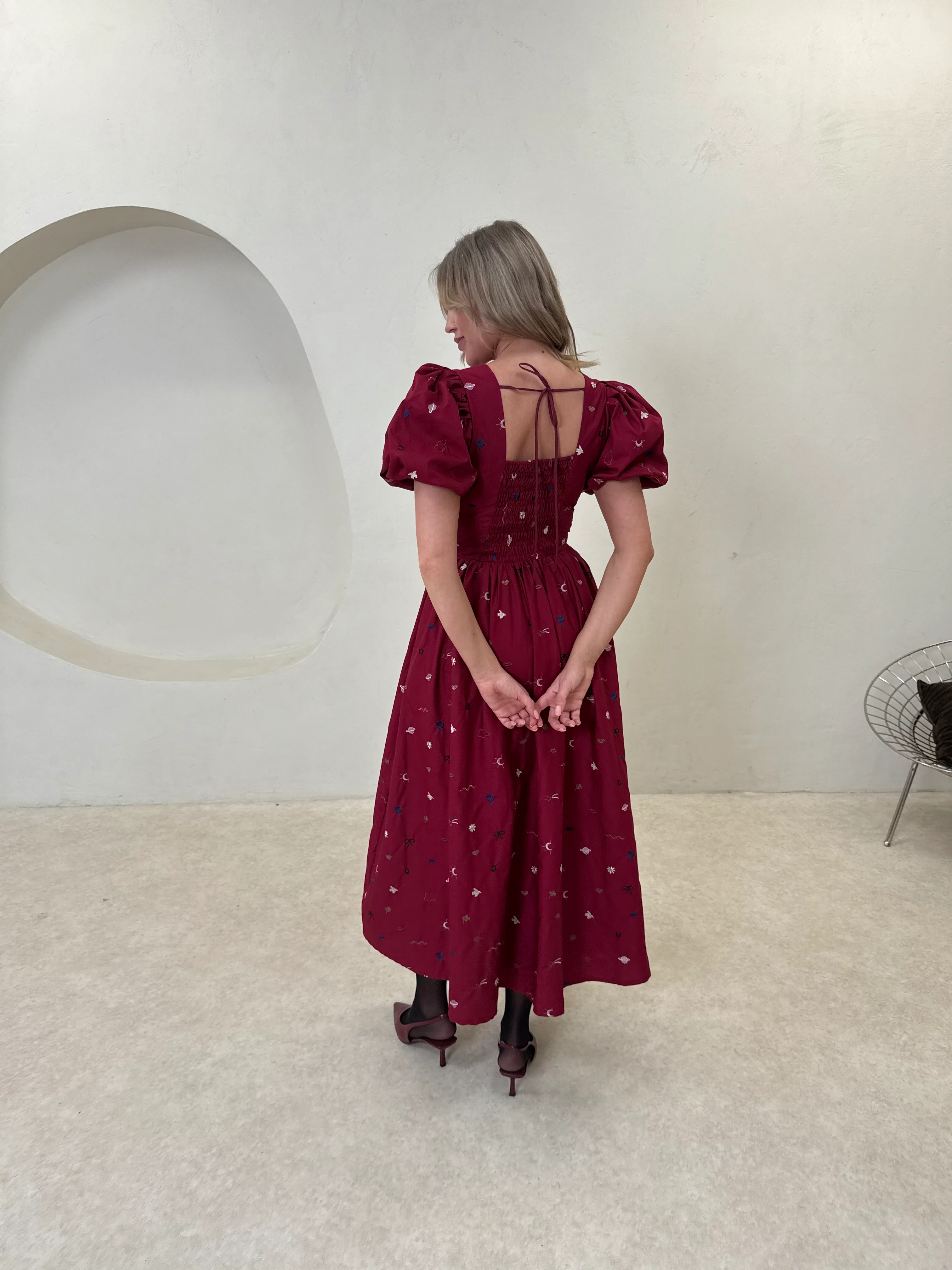 Delilah Dress - Embroidered Cosmic print - Image 3