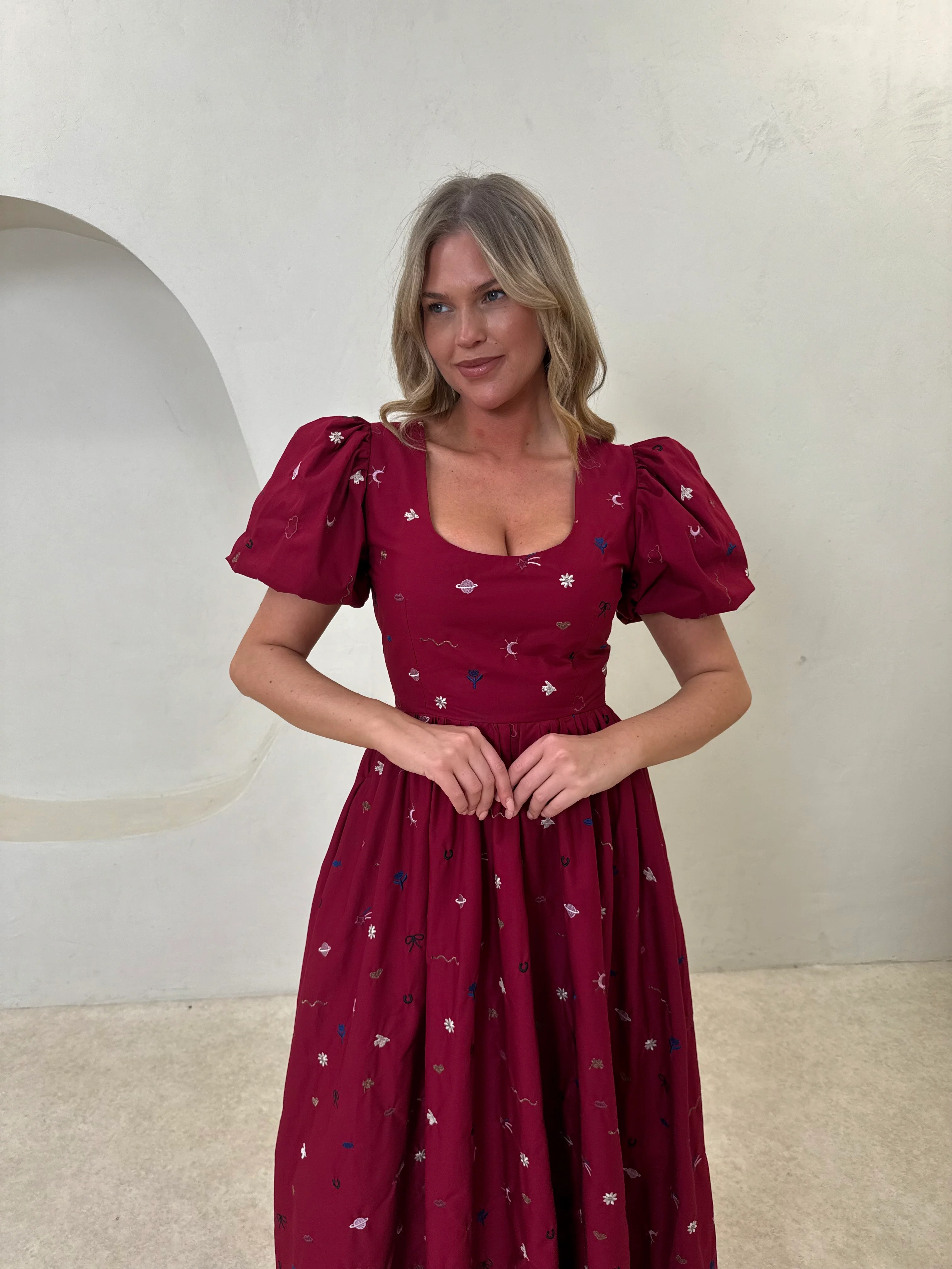 Delilah Dress - Embroidered Cosmic print - Image 4