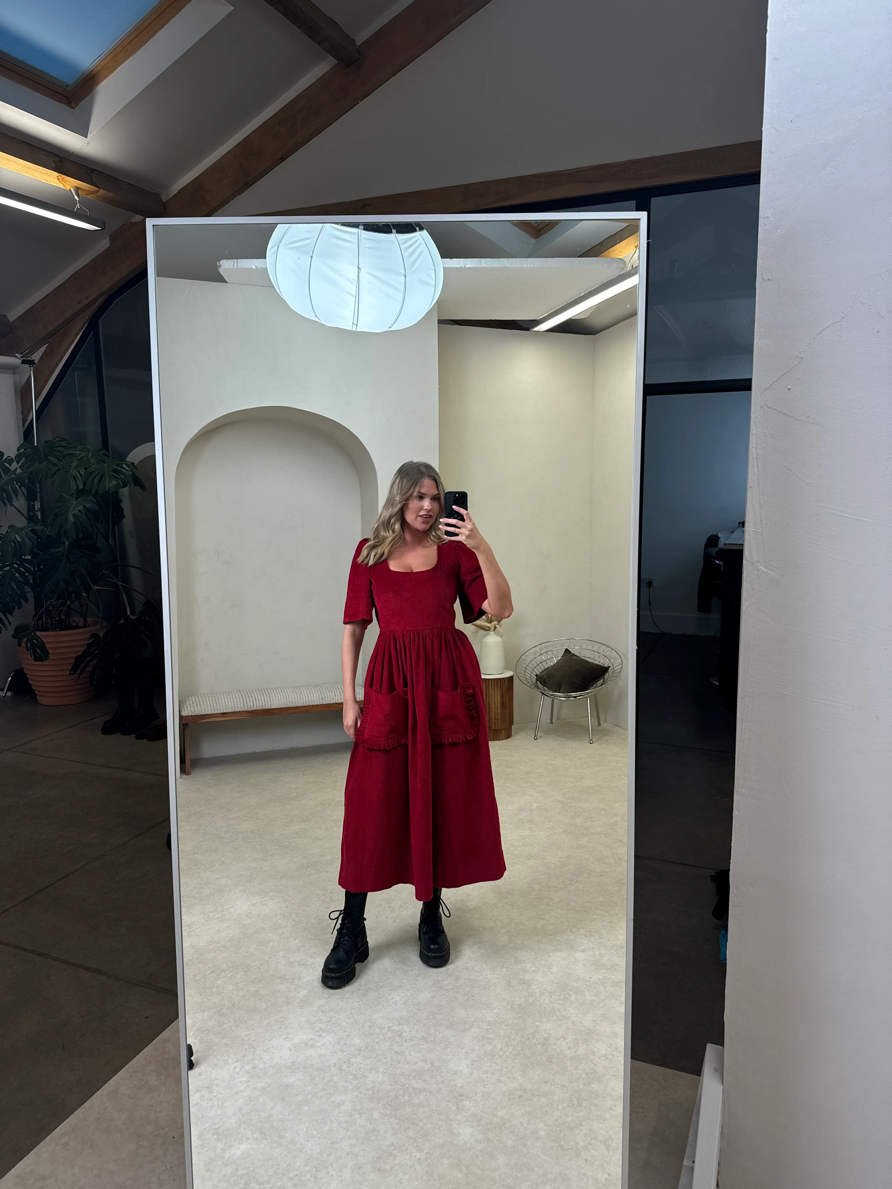 Minnie Dress - Red Corduroy - Image 5