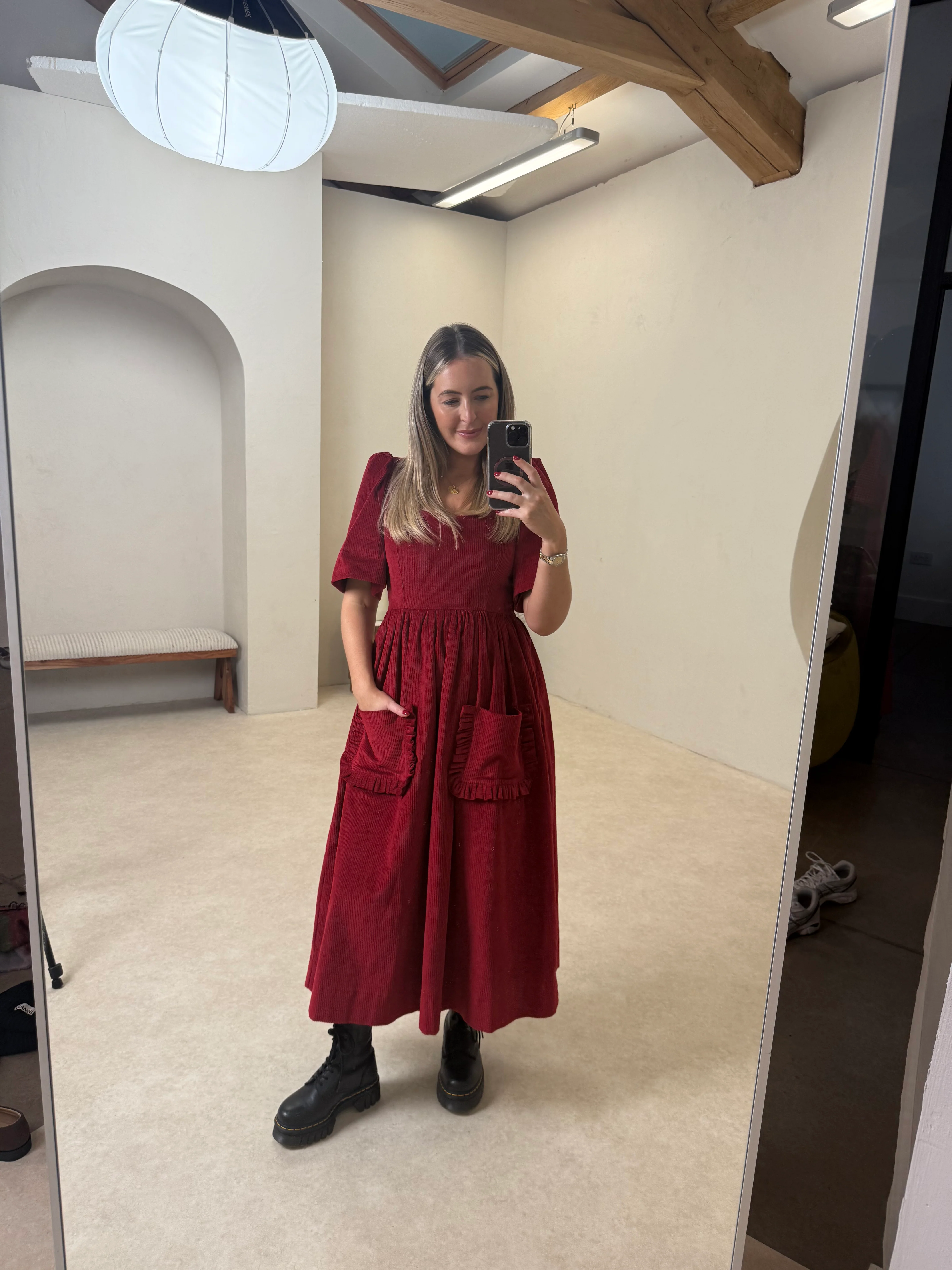 Minnie Dress - Red Corduroy - Image 6