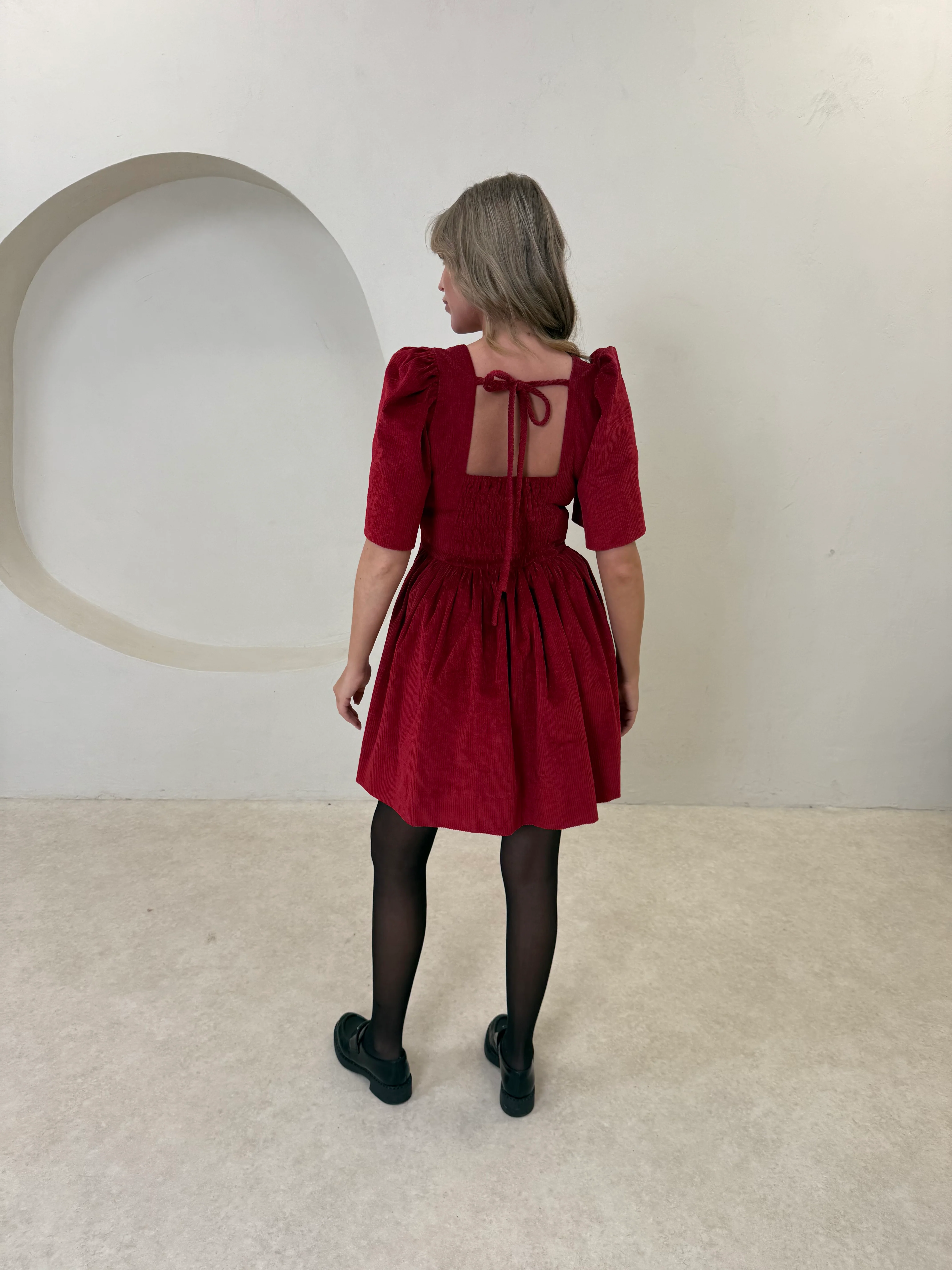 Minnie Dress - Red Corduroy Mini - Image 6