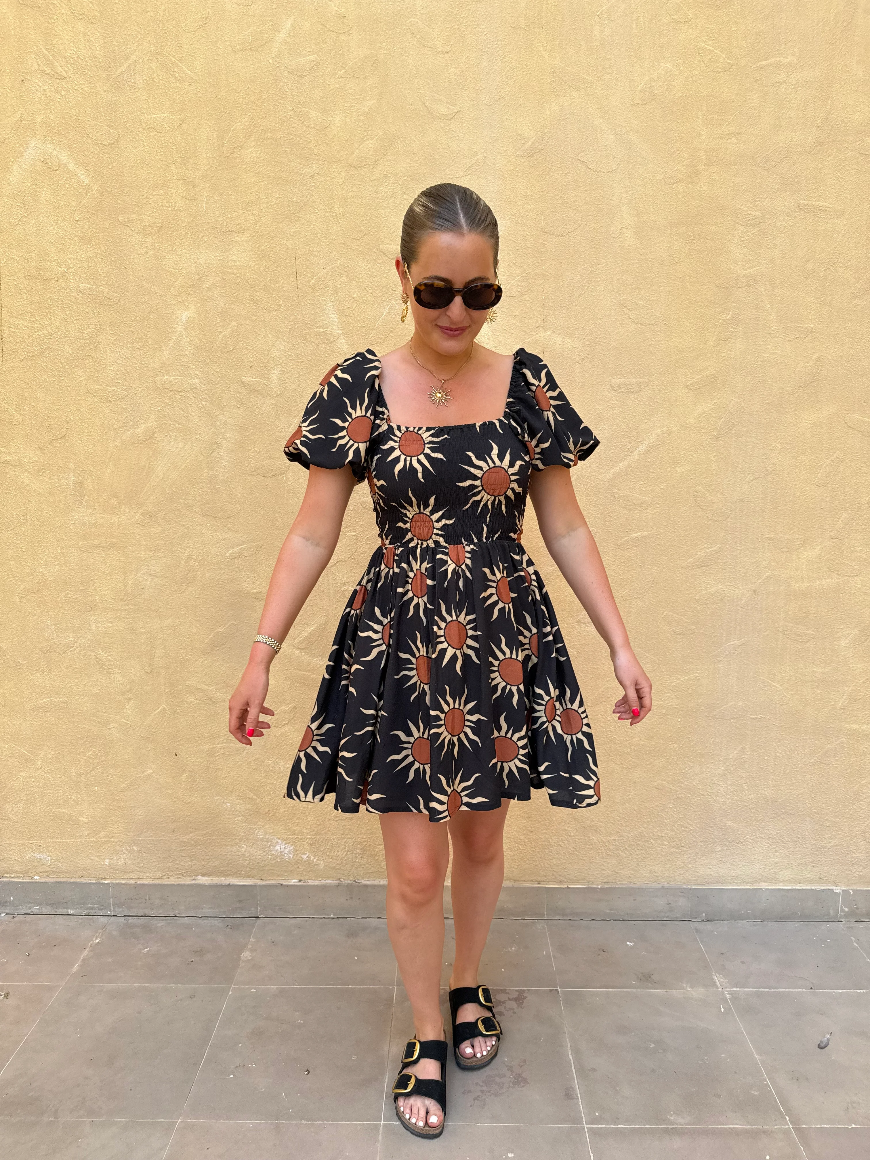 Olive Mini Dress - Sunshine Print - Image 4