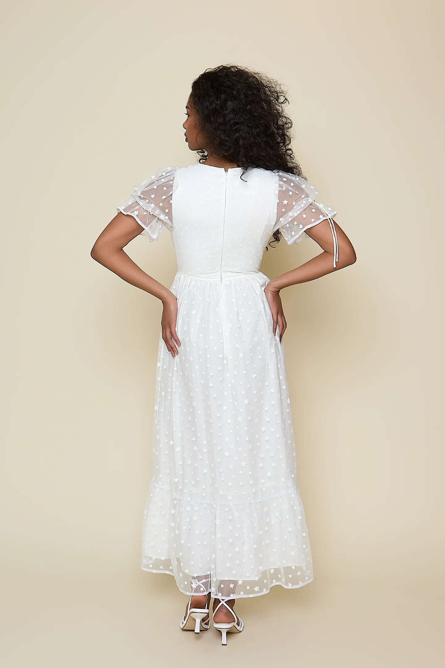 Paloma Dress - Ivory Star Midi Length - Image 4
