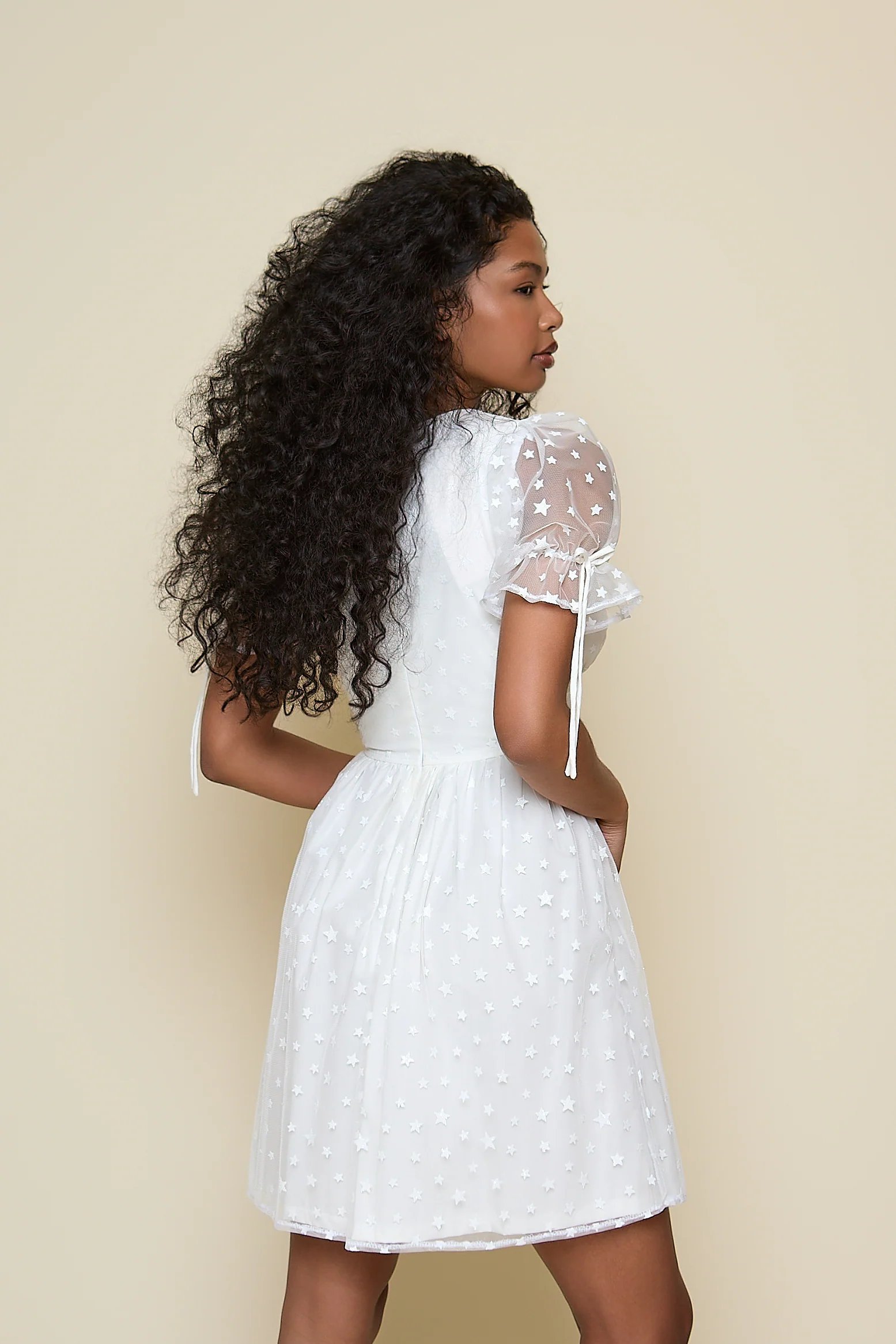 Paloma Dress - Ivory Star Mini Length - Image 4